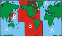 Karte der Betonnungssysteme